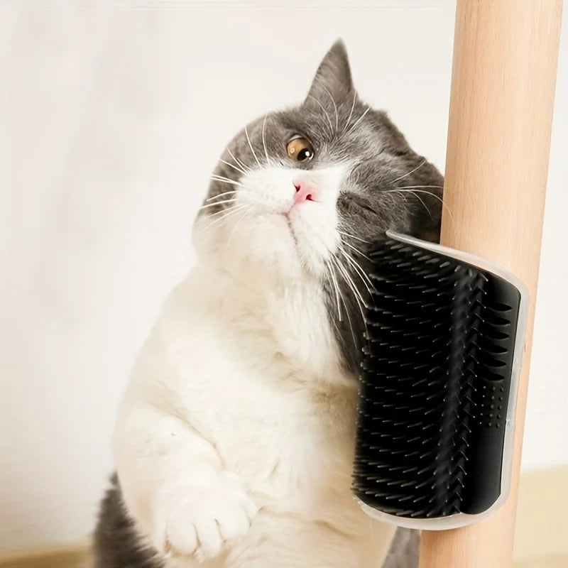 Wall-Mounted Cat Self-Groomer & Massage Brush – M/L for Cats & Kittens
