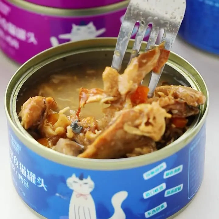 Cat Wet Food Snacks – White Meat Cans 85g x12