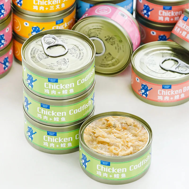 Cat Wet Food Snacks – White Meat Cans 85g x12