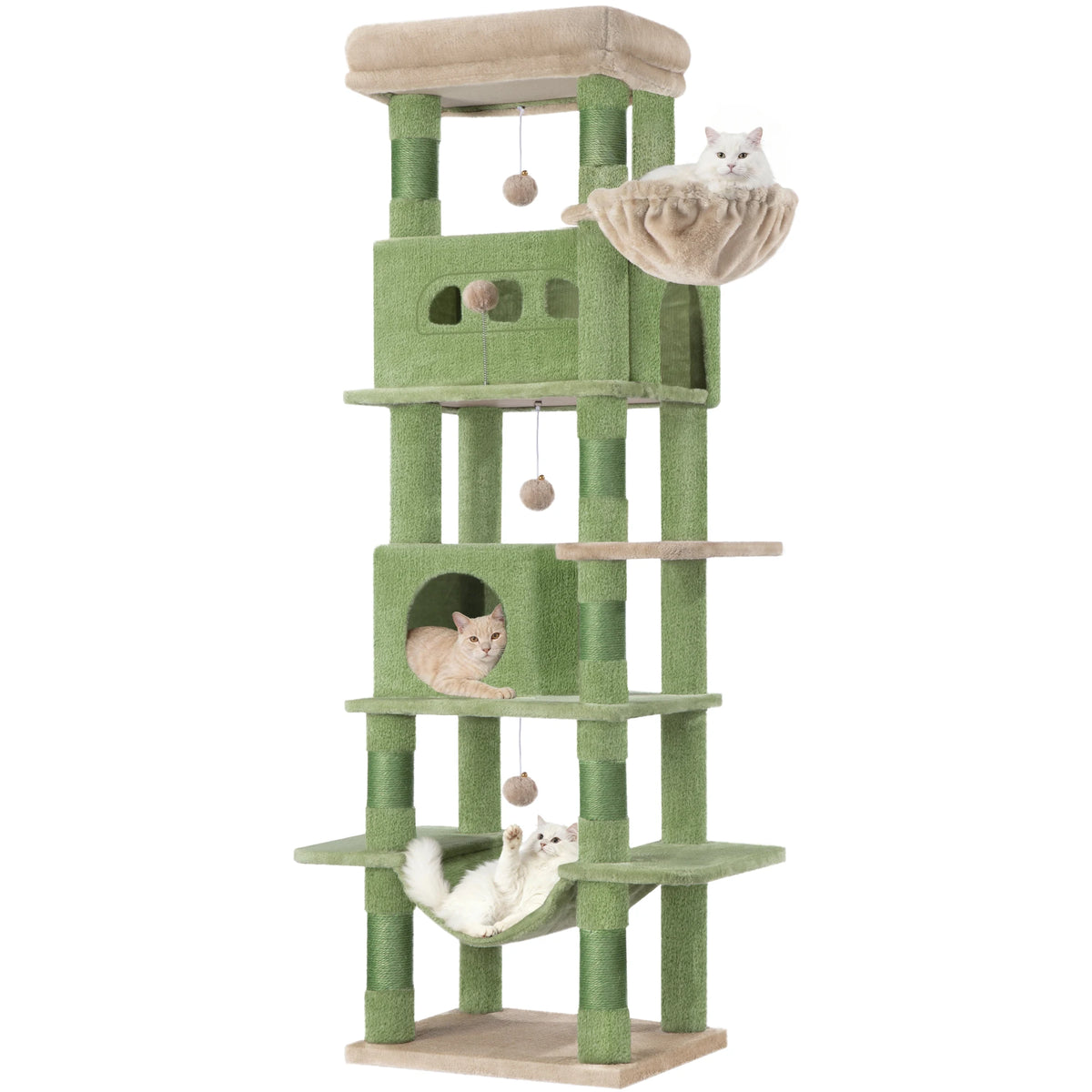 Cat Tree 170 cm – Multi-Level Tower with Caves & Scratching Posts